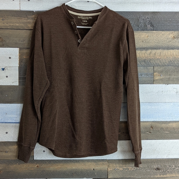 Brown Henley with Buttons - Picture 2 of 4